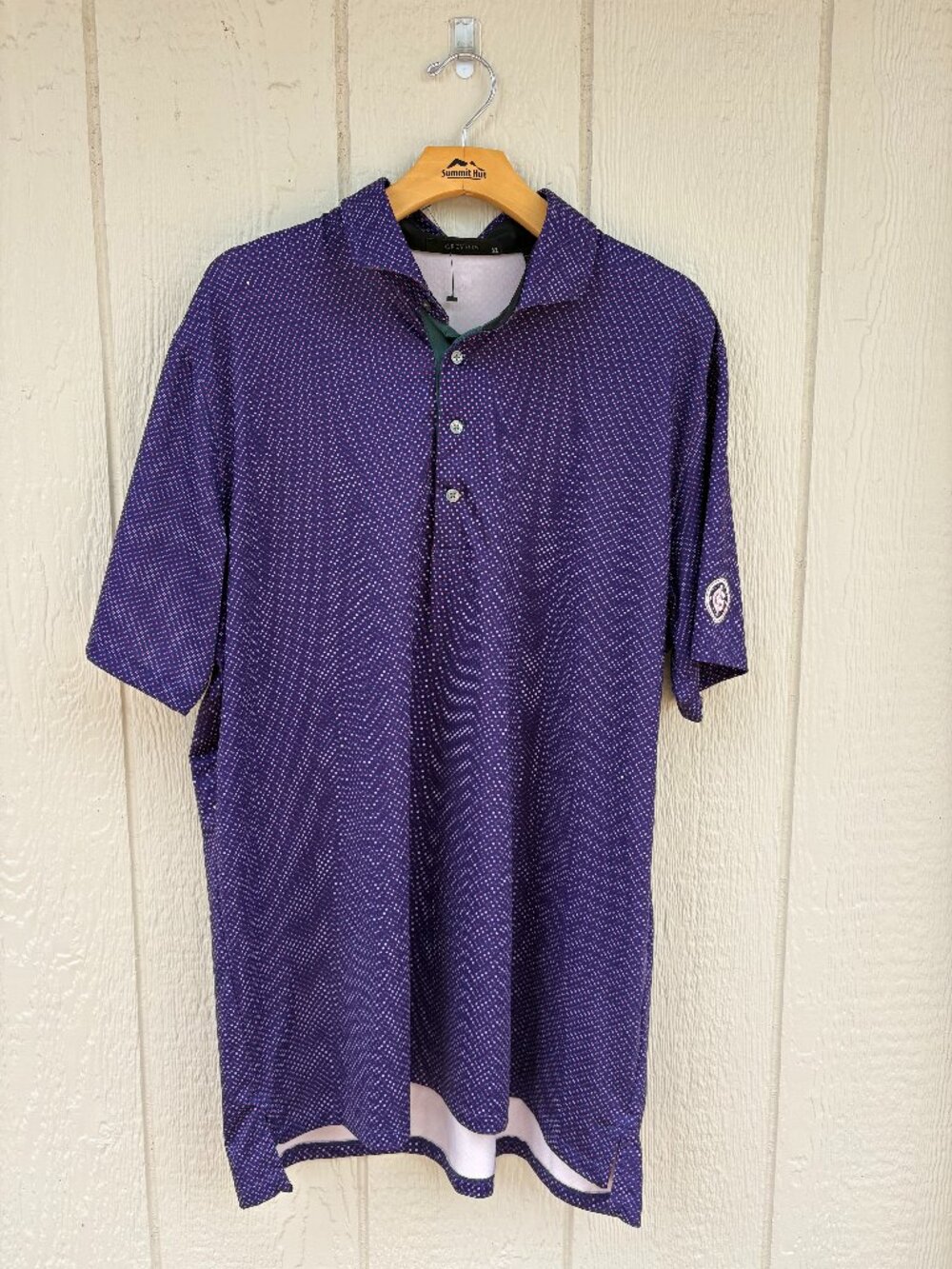 Greyson Golf Polo Shirt Men's XL Blue Red Geometric Print Preppy Country Club